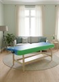 Массажный стационарный стол DFC NIRVANA, SUPERIOR2, дерев. ножки, 2 секции, цвет бирюз.с зелен. TS200 / 192х71х86 см - фото 99735